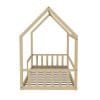 cabane lit au sol avec barrière 90x190