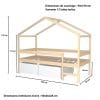 cabane lit avec rangement 90x190