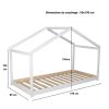 cabane lit enfant au sol blanc 90x190