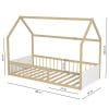 cabane lit enfant bois et blanc 90x190