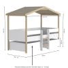 cabane lit enfant mi-hauteur avec rangement