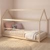 lit cabane 90x190 avec barrière amovible