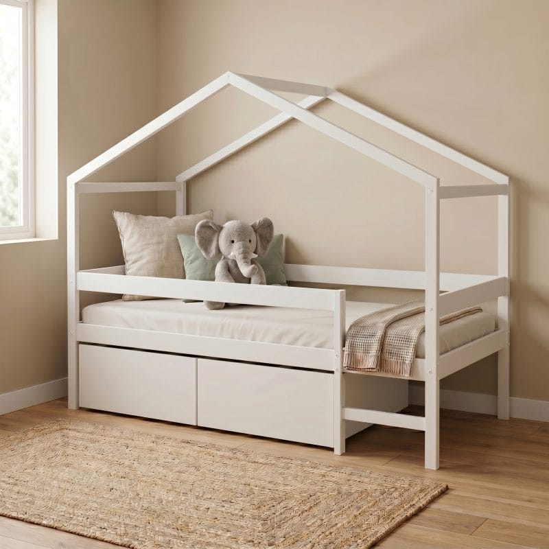 lit-cabane-90×190-avec-rangement-blanc lit cabane 90×190 avec rangement blanc