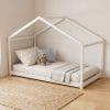 lit cabane au sol 90x190 blanc