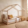 lit cabane bas avec barrière 90x190