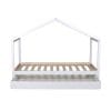 lit cabane enfant 90x190 avec tiroir blanc