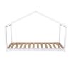lit cabane enfant au sol 90x190 blanc