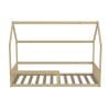 lit cabane enfant au sol avec barrière 90x190