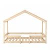 lit cabane enfant bas avec barrière 90x190