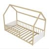 lit cabane enfant bois et blanc 90x190