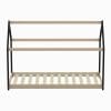 lit cabane enfant montessori 90x190 noir et bois