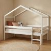 lit cabane surélevé 90x190 blanc