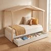 Lit Cabane toit tissu 90x190