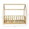 lit enfant cabane avec barrière 70x140