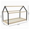 lit enfant cabane montessori 90x190 noir et bois