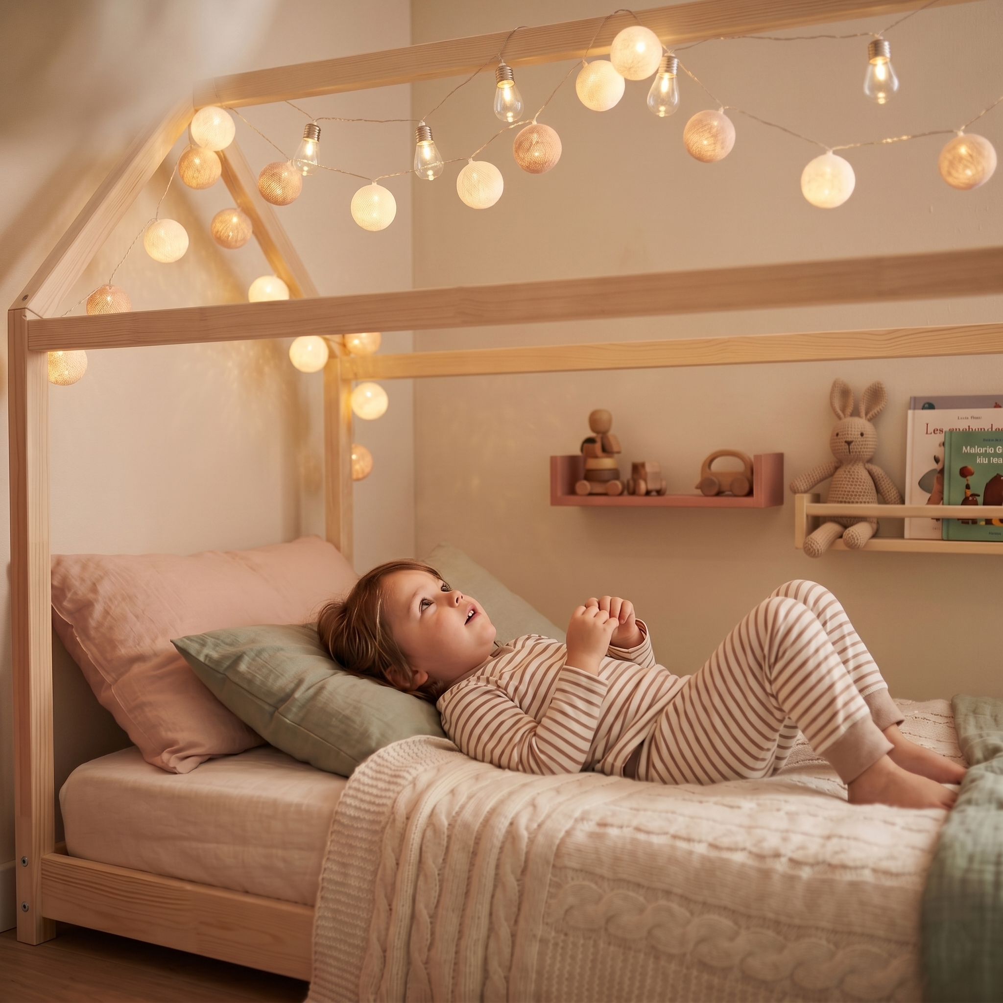 Enfant dans un lit cabane